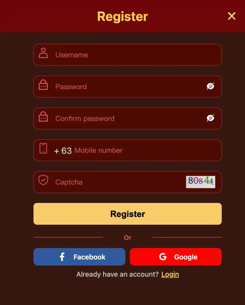 gbet max signup page showing fast and secure registration for login, games, and online casino